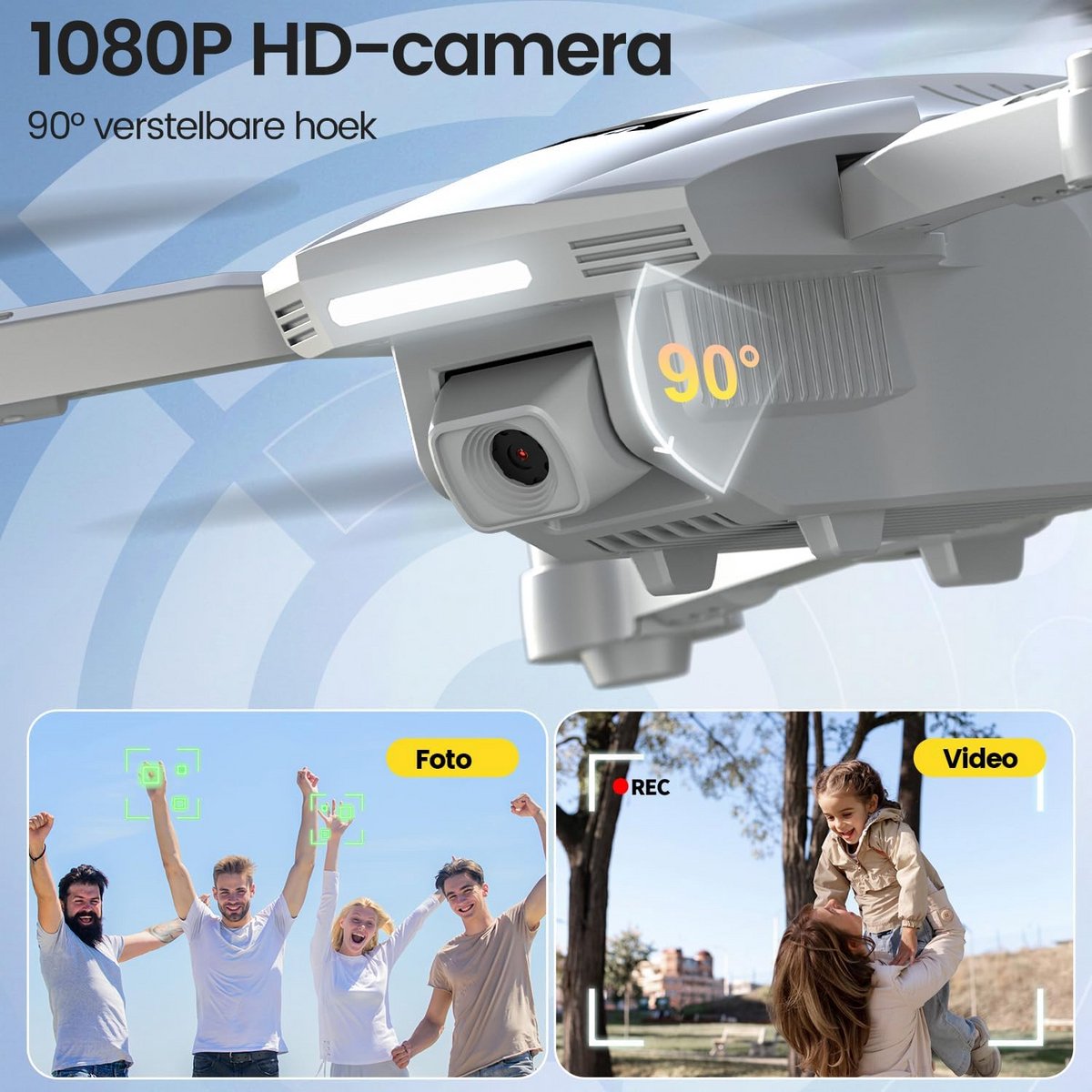 Holy Stone HS130 Mini Drone met 1080P HD Camera, Opvouwbare FPV RC Quadcopter voor Kinderen en Volwassenen, Headless Mode, 360° Flips, Spraak- en Gebarenbesturing, 2 Batterijen – foto 4