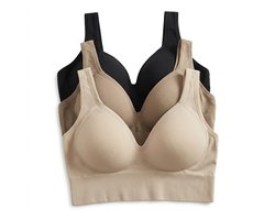 Multicolor sport bh set dames maat L – 3 delige draadloze bh set met voorgevormde cups – naadloze fitness bh met brede banden – comfortabele sportbeha voor yoga fitness en dagelijks gebruik