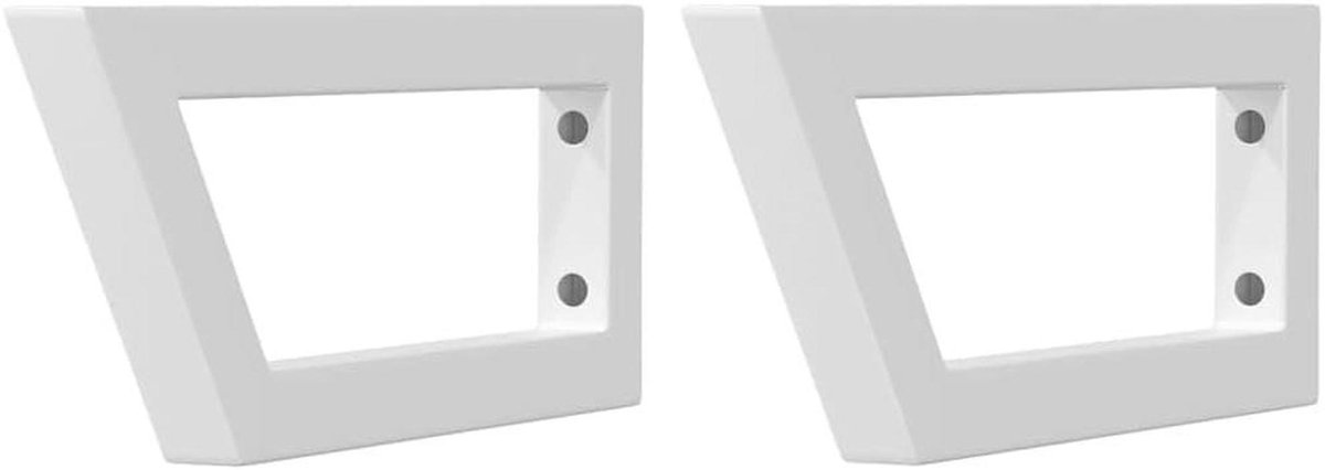 Wandbeugels voor wasbak - Steunen voor plank - Opbergruimte creëren - Trapeziumvormig ontwerp - 40 x 15 cm - Wit