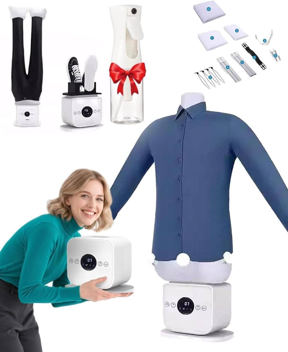 Automatische Strijkmachine - Kleding Stomer - Snel Kleding Strijken - Smart Touch Control - M tot 3XL - Wit