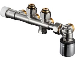 OVENTROP aansluitarmatuur Multiblock T-RTL hoek tweepijps, G 3/4 ÜM x G 3/4 Euroconus, 1184016