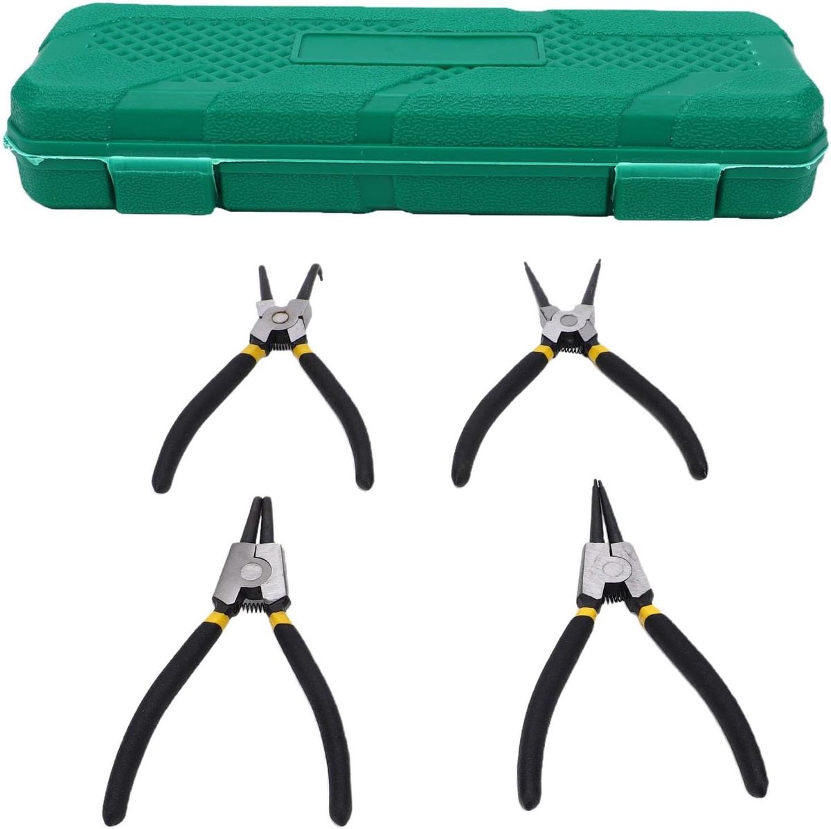 Borgringtangenset - Ringe tangen - Mechanische reparatie - Geïntegreerd smeden - 4 stuks - Grijs