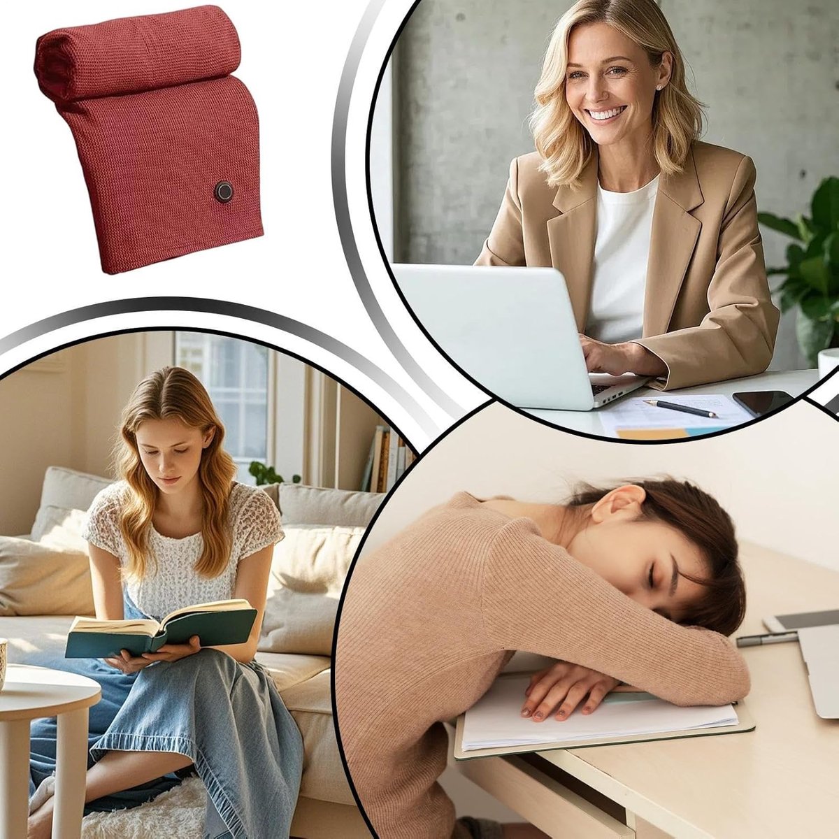 Verwarmde Sjaal Poncho - Elektrische Deken - Comfort Verwarmen - USB Verwarmbaar - 150 x 80 cm - Grijs