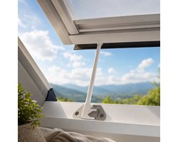 Dakraam Raamhouder - Geschikt voor VELUX® Dakramen - Dakraam Openhouder - Ventilatiehouder - Raamstopper - Wit