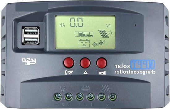 Zonne-controllers, MPPT 10A 20A 30A Solar Laadregelaar 12V 24V Zonnepaneel Controller for 100W 200W 300W 400W Zonnepaneel(Color:MPPT 30A)