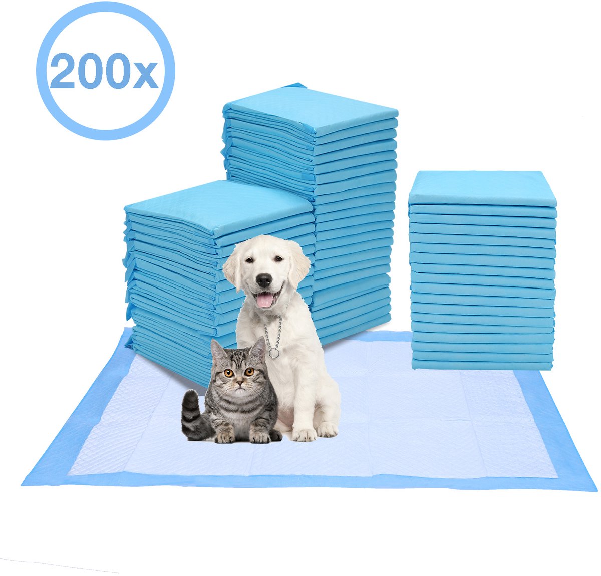 Puppy Training Pads 200 stuks - 60 x 60 cm - Zindelijkheidstraining - Hondentoilet - Zindelijk Maken - Zindelijkheidstraining Hond