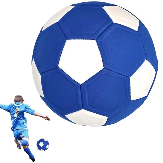 Curve Ball - Voetbal - Maat 5 - Curve ball voetbal - Jeugd voetbal - Voetbal trainingsmateriaal - EVA Rubber - Voetbaltraining - Voetbal spullen - Unisex - Voetbalbal - Kickerball - Curve ball kickerball - Leukste Cadeau voor Voetballer - Blauw