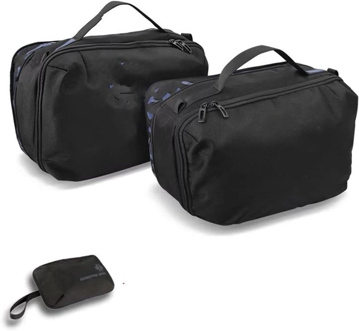 Zadeltassen Set - Motorbagage Tassen - Motorreizen Opslag - Waterafstotend Nylon - 50 Liter Totaal - Zwart