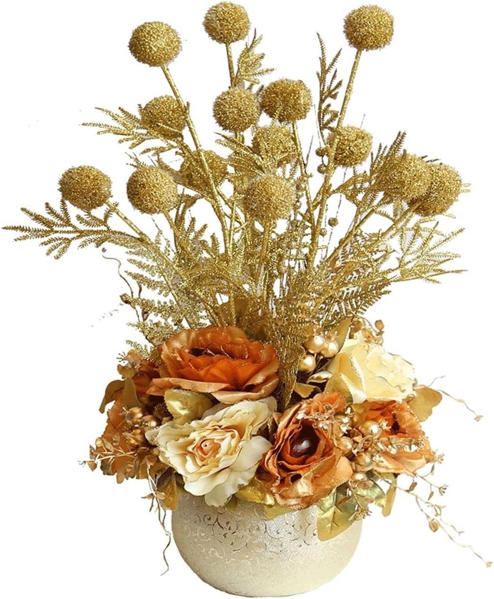 Kunstbloemen Rozen - Zijden Bloemen - Huis Decoratie - Hoge Simulatie - 50 cm Hoog - Goud