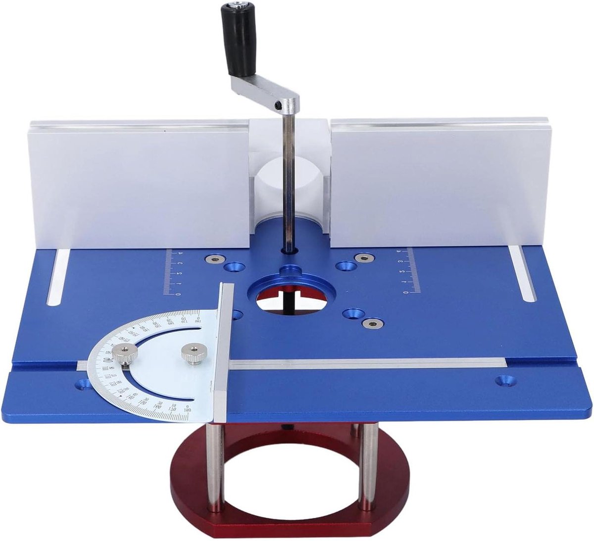 Router Lift Basis - Bovenfrees Lift Tafel - Houtbewerking Precisie - Handmatige Hoogteverstelling - 51 mm Slag - Blauw
