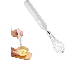 Elektrische Garde Klopper - Handheld Opschuimer - Koffie Maken - 3 Snelheden Instelbaar - 18 cm Hoog - Wit