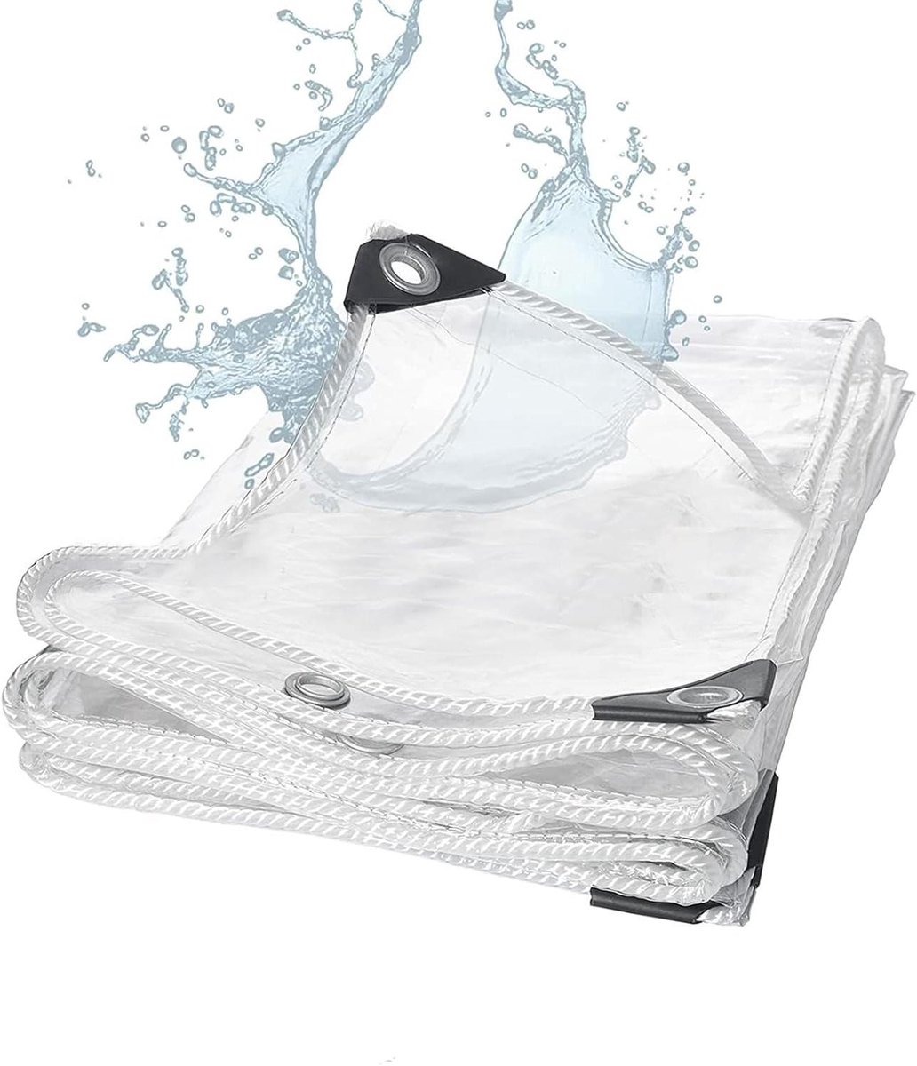 Afdekzeil Transparant - Beschermhoes PVC - Tuin Beschermen - Waterdicht UV-bestendig - 50 cm Oogafstand - Transparant