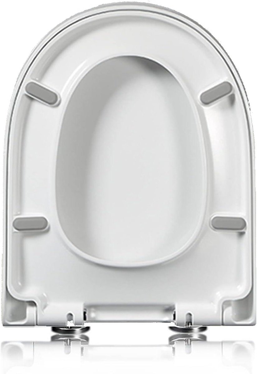 D-vorm witte toiletbril Soft Close, Quick Release Top vaste toiletbril Cover badkamer deksel, toiletbril verstelbare lengte