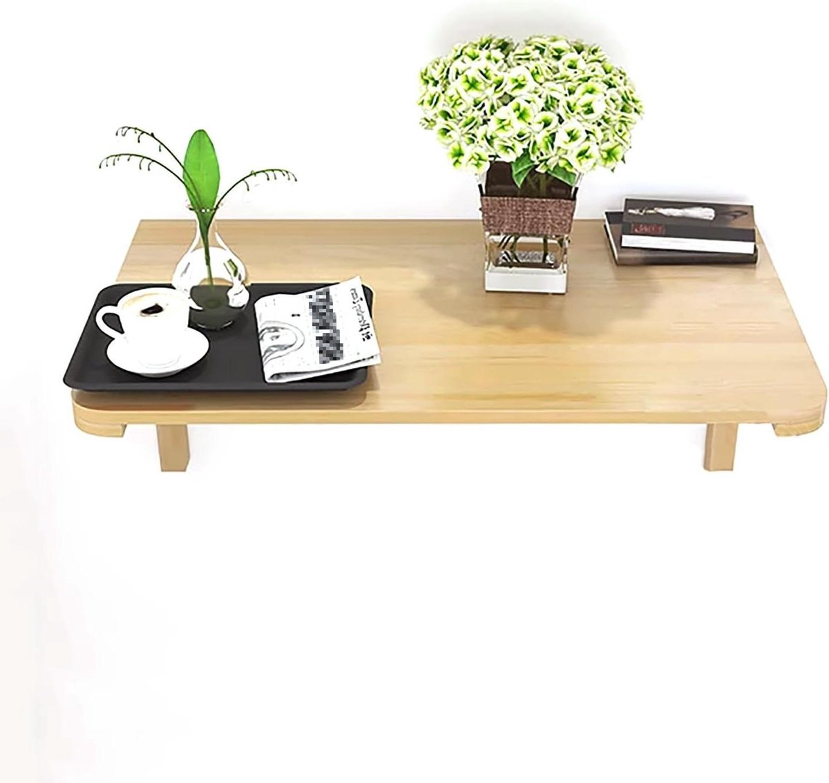 Wandklaptafel - Opvouwbaar bureau - Ruimte besparen - Massief houten - 31.5 x 23.6 inch - Natuurlijk