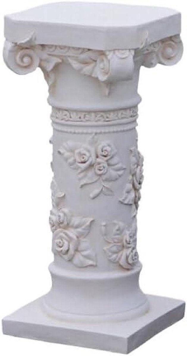 Romeinse Zuil - Pilaar Beeld - Decoratie Buiten - Weerbestendig Magnesiumoxide - N.v.t. - Wit