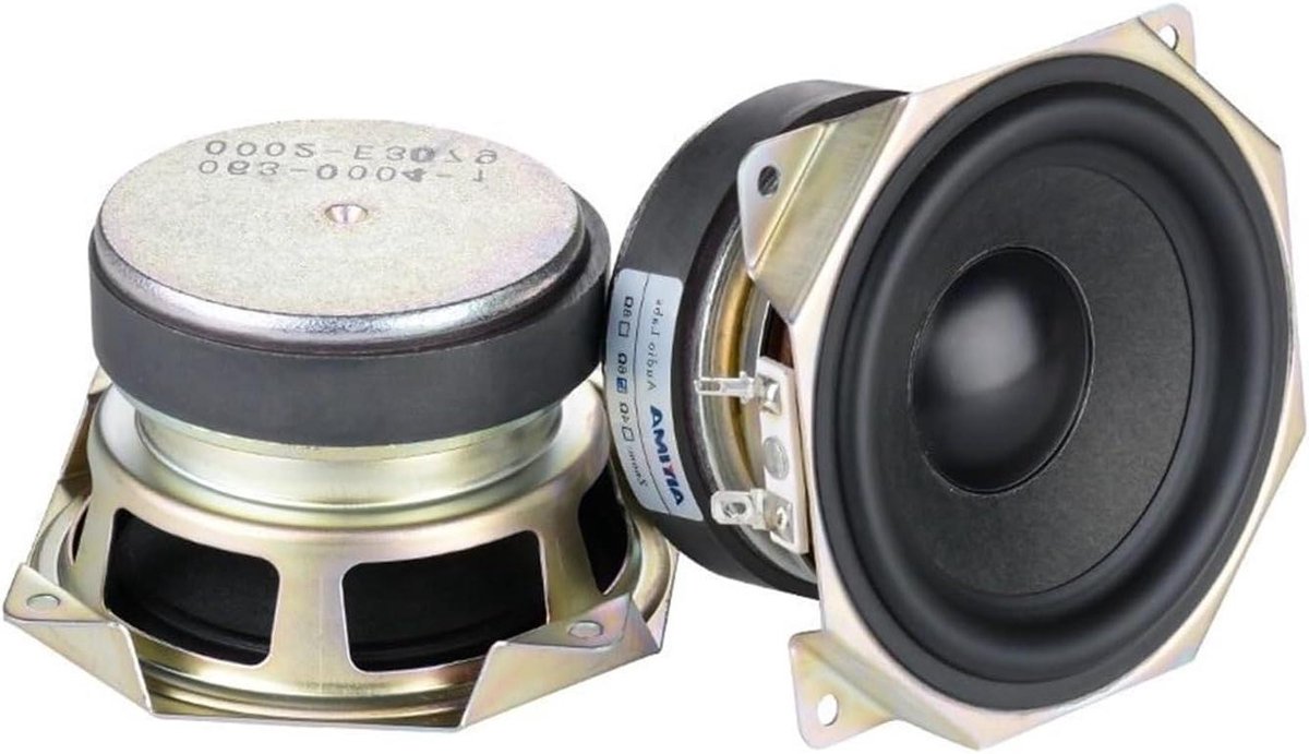 Full Sound Speakers - Boekenplank Luidsprekers - Muziek Luisteren - Hoge Gevoeligheid - 4 Inch - Zwart