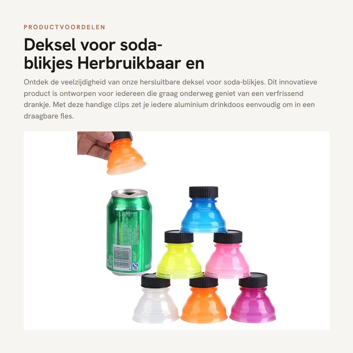 Dailygoods- Drankdeksels Herbruikbaar - Deksel voor Soda-Blikjes - Flessluitingen - Antislip - Koel Houdend - Insectenbescherming - Drankdop