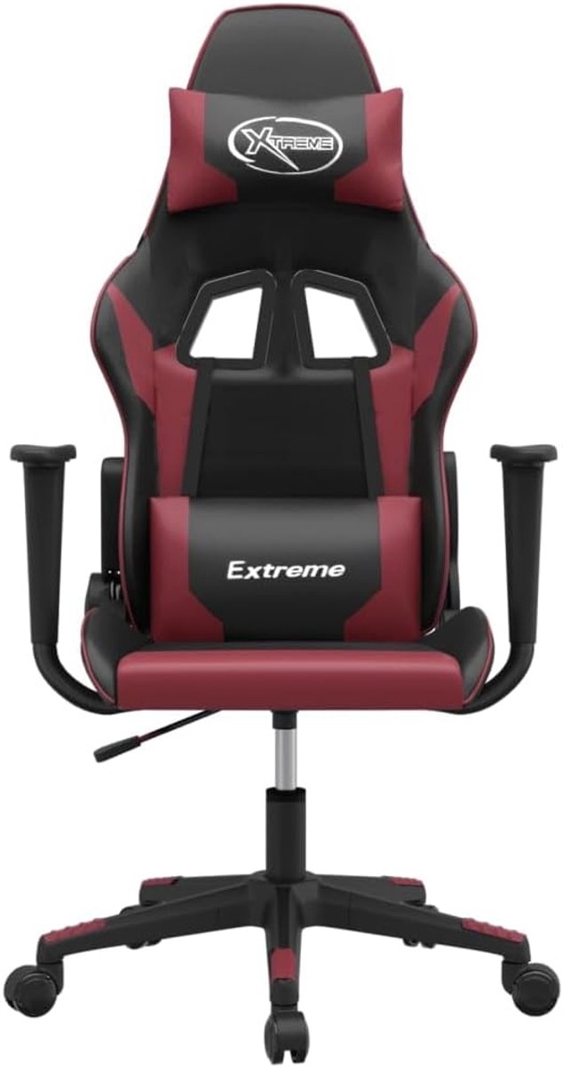 Gaming Stoel - Comfortabele Stoel - Ontspannen Zitten - Met Massagefunctie - 52x51x21 cm - Zwart Wijnrood — afbeelding 5