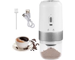 Elektrische koffiemolen - Draagbare molen - Verse koffie zetten - Verstelbare maalgraad - 7.5 x 18.8 cm - Wit