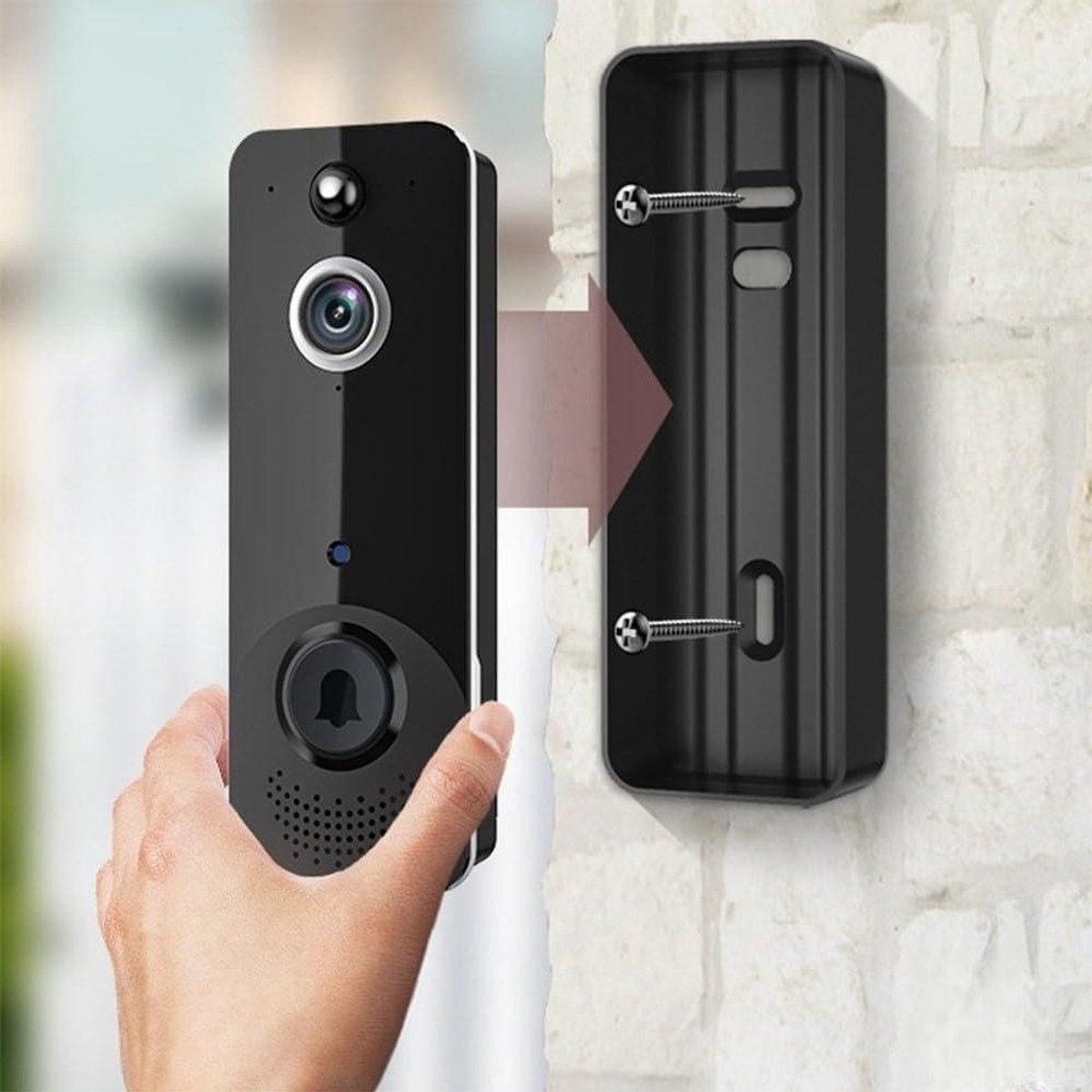 Video Deurbel - WIFI Deurbel Camera - Veiligheid Thuis - AI Herkenning - 15 x 5 x 4 cm - Zwart
