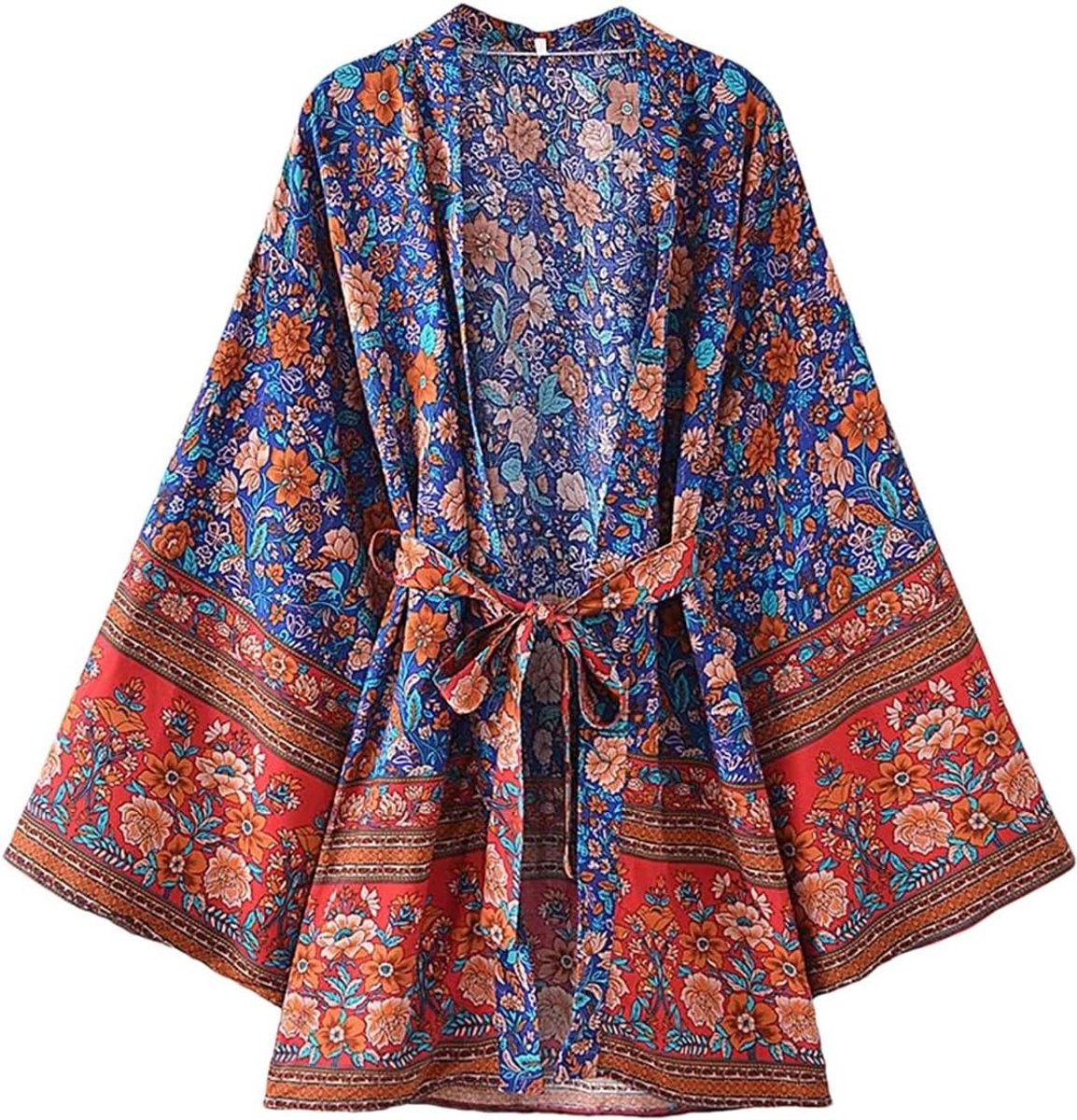 Dames Kimono - Zomerjasje Strandjurk - Strand Bezoek - Bohemian Stijl - Kort Model - Bloemenprint