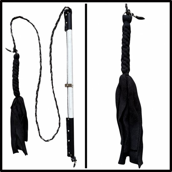 Hondenspeelgoed, Flirt Pole maat 1 in de kleuren offwhite, zwart, bruin. Hondenhengel - hondenspeelgoed - Hondentraining - hondenspeelhengel - trektouw - spelen en leren - dog training - ShukoGear by MadeByShuko