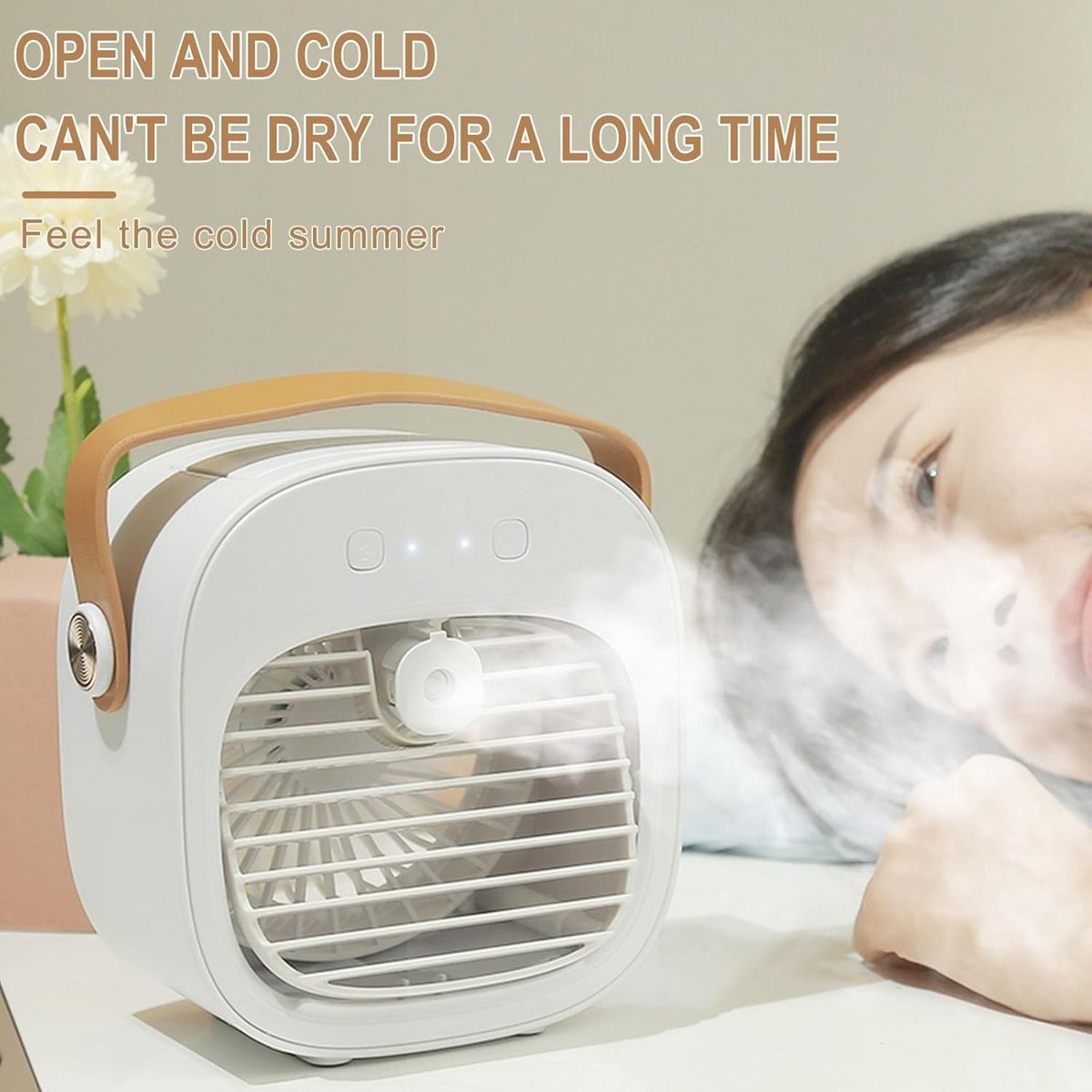 Mobiele Airco - Mini Aircooler - Mini Aircooler met Water Type-C - Koelventilator - Tafelventilator - Luchtkoeler - Bureau Ventilator - Ventilator - 3 windsnelheden - Airco Alternatief - 128ML - 4000 mAh - Voor kamperen, tent, auto, kamer, thuis – foto 4