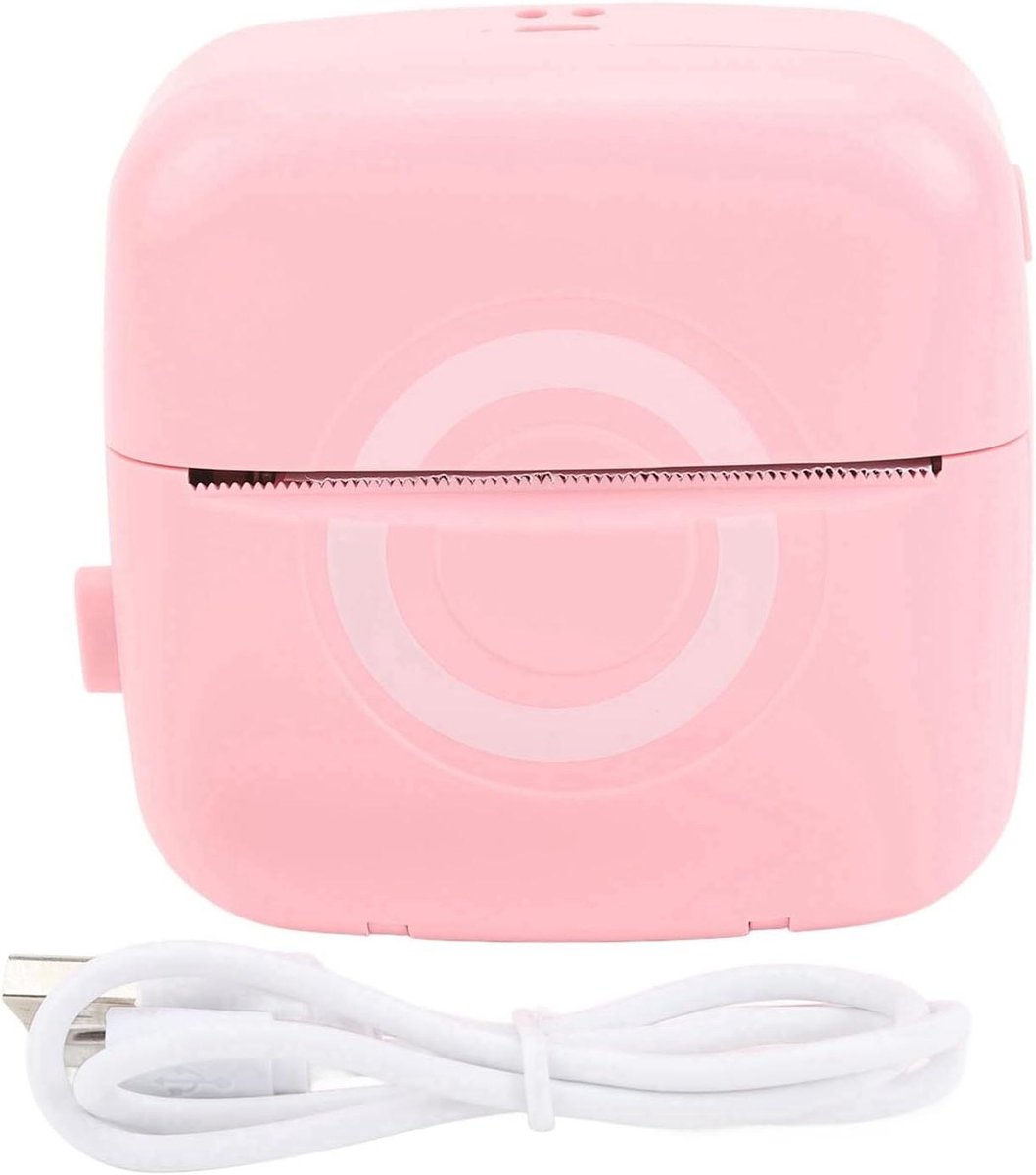 Mini Printer - Sticker Printer - Notities Printen - Draadloze Bluetooth - 12x5x9 cm - Roze
