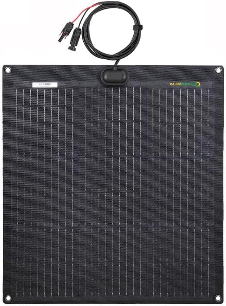 Flexibel Zonnepaneel - Draagbare Energie - Off-Grid Stroom - Hoge Efficiëntie Cellen - 58 x 53 cm - Zwart