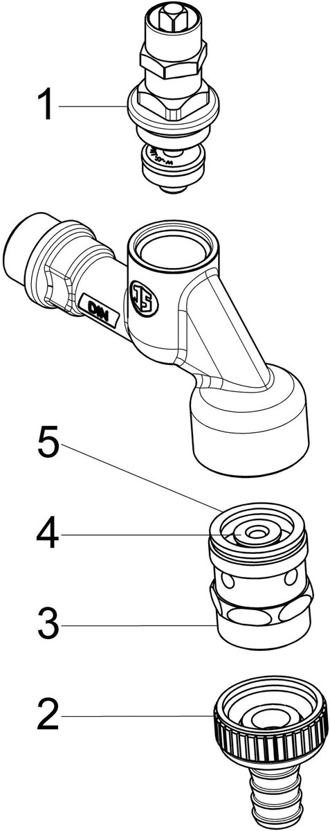 Schlösser Armaturen JS Uitloopventiel met buisbeluchter, met terugstroombeveiliging, met slangaansluiting, met steeksleutelbediening, 3/4'', gepolijst chroom, DVGW gekeurd, 0017542020001