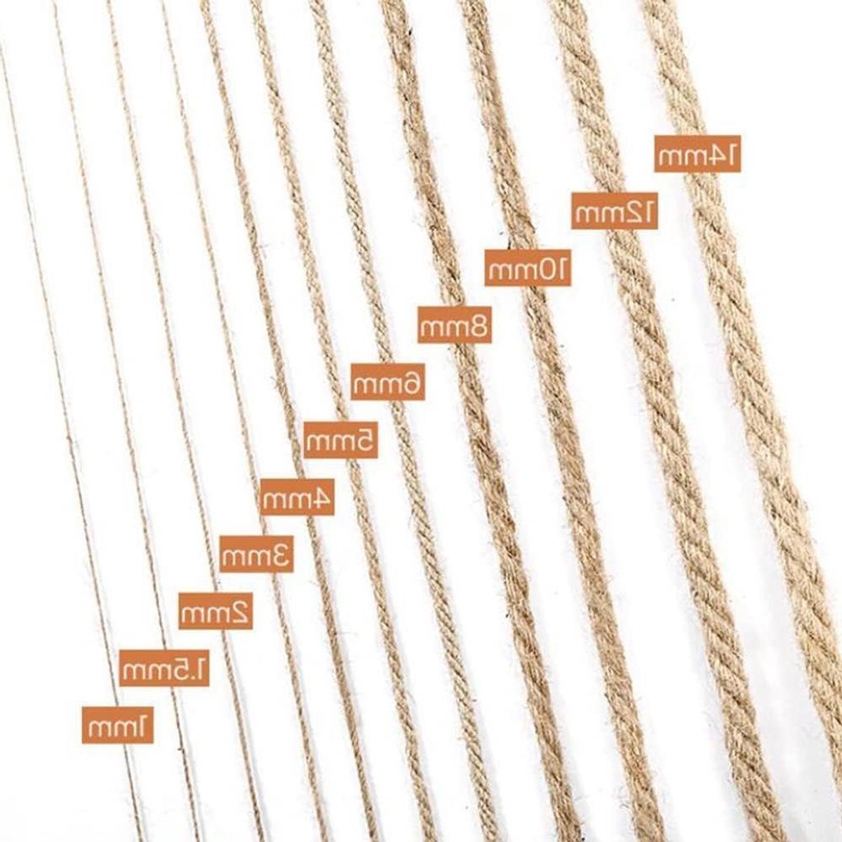 Jute Touw - Tuintouw Hennep - Tuinieren Bundelen - Sterk Natuurlijk Materiaal - 10 mm 50 m - Bruin