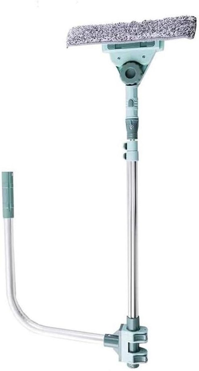 Raamwisser met steel - Glasreiniger Tool - Moeiteloos Ramen Wassen - Telescopische Verstelbare Steel - 69-145 cm - Groen