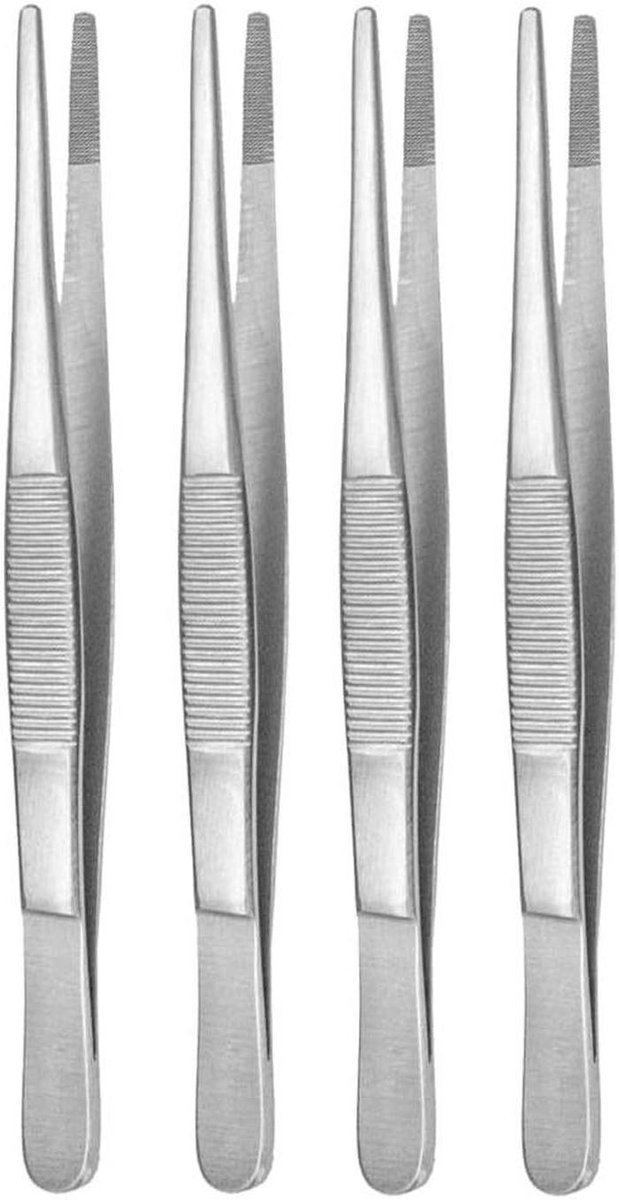 Technische Pincetten - Modelbouw Pincet - Precisiewerk - Roestvrij Staal - 15 cm - Zilverkleurig