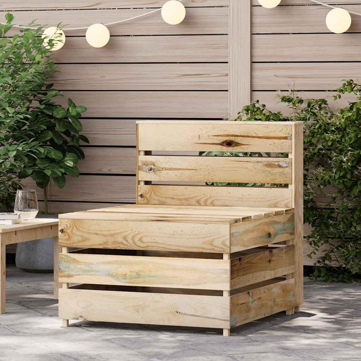Houten Tuinbank - Pallet Bank - Buiten Ontspannen - Modulair Ontwerp - 60 x 70 x 66 cm - Bruin
