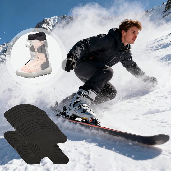 Hielbeschermers - Scheenbeschermers voor skischoenen - 10-pack zelfklevende scheenbeschermers - zelfklevend - Scheenbeschermers voor skiërs, beginners en skiliefhebbers, indoor/outdoor competitie, zwart van Merkloos — afbeelding 3