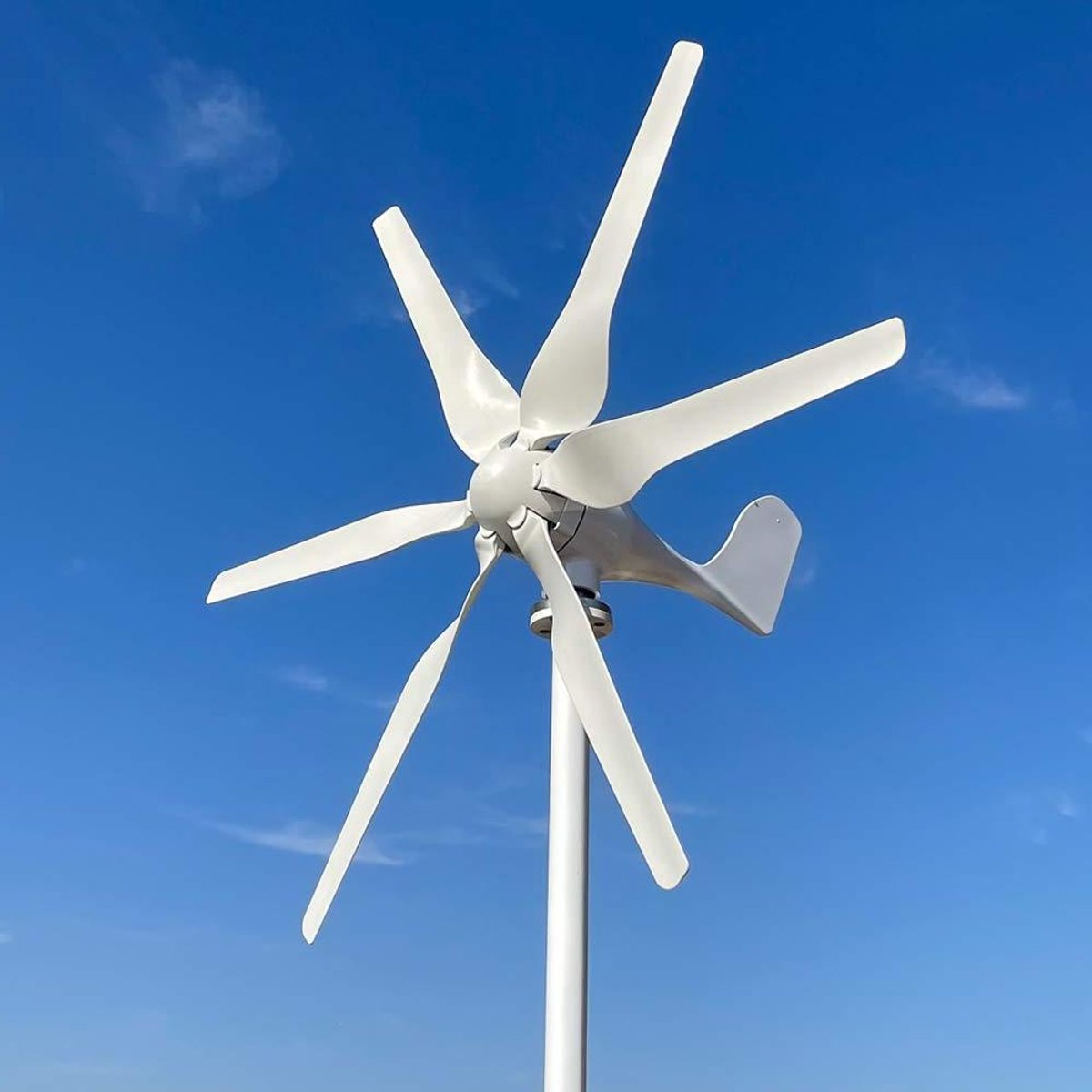 Windturbine Set - Windmolen Generator - Energie Opwekken - 6 Bladen Ontwerp - 800 Watt - Zilver