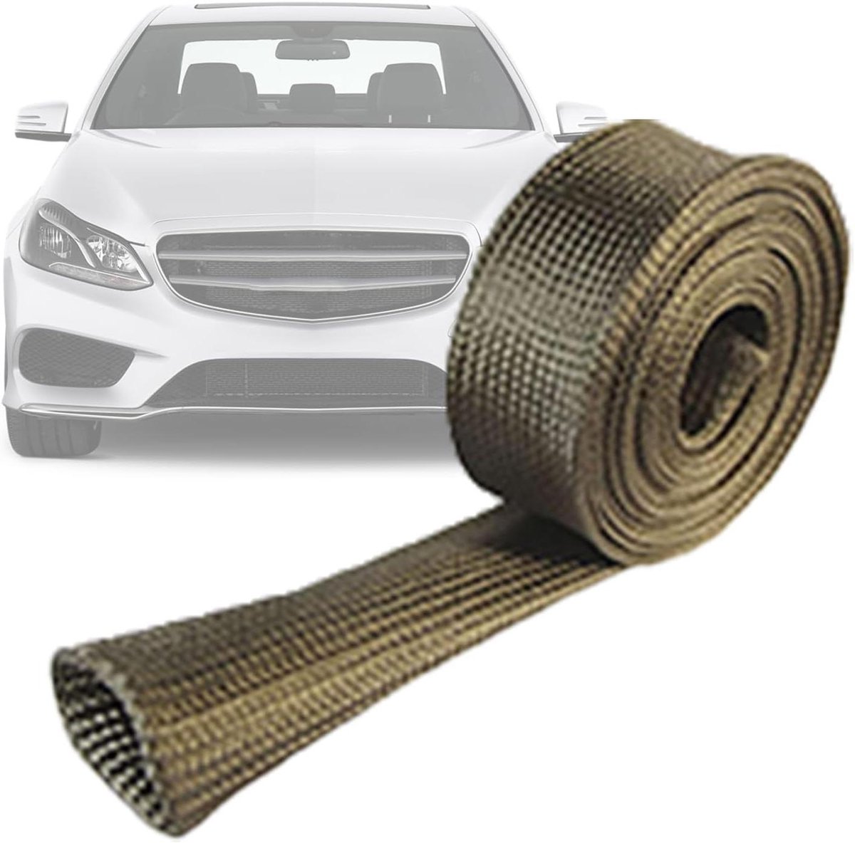 Hitteschild Folie - Warmtehoes Kabel - Motoronderdelen Beschermen - Hittebestendig Basalt - 3 Meter Lengte - Zwart