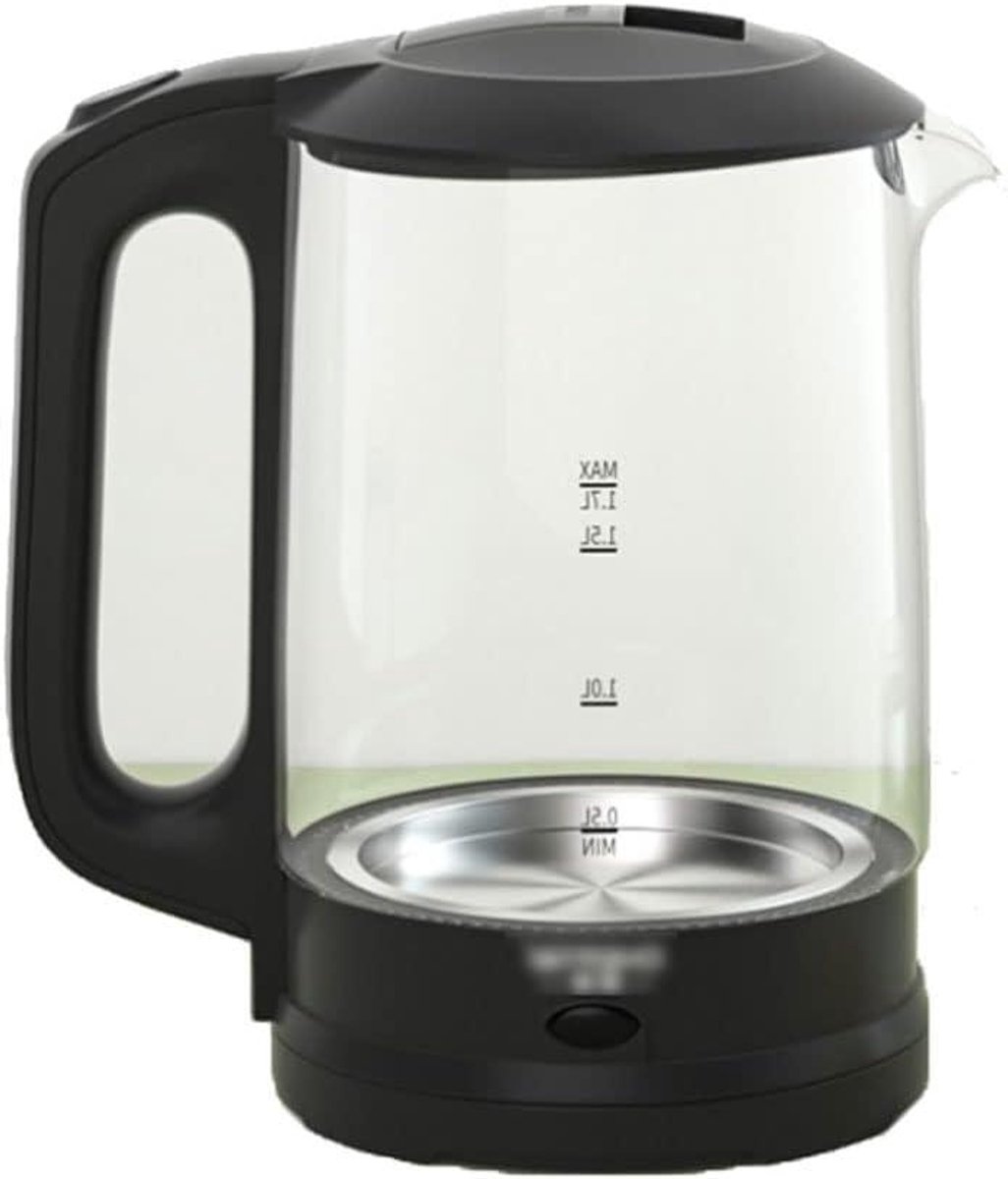 Elektrische Waterkoker - Glastrechter Snelkook - Snel Water Koken - Automatische Uitschakeling - 1.7 Liter Inhoud - Zwart