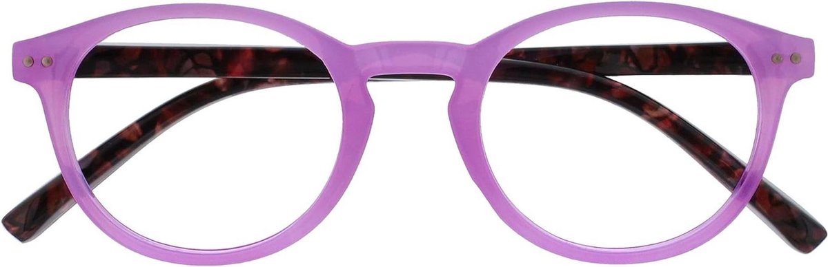 Leesbril - Kijkbril - Comfortabel Lezen - Veer Scharnieren - 13.5 cm - Roze Paars