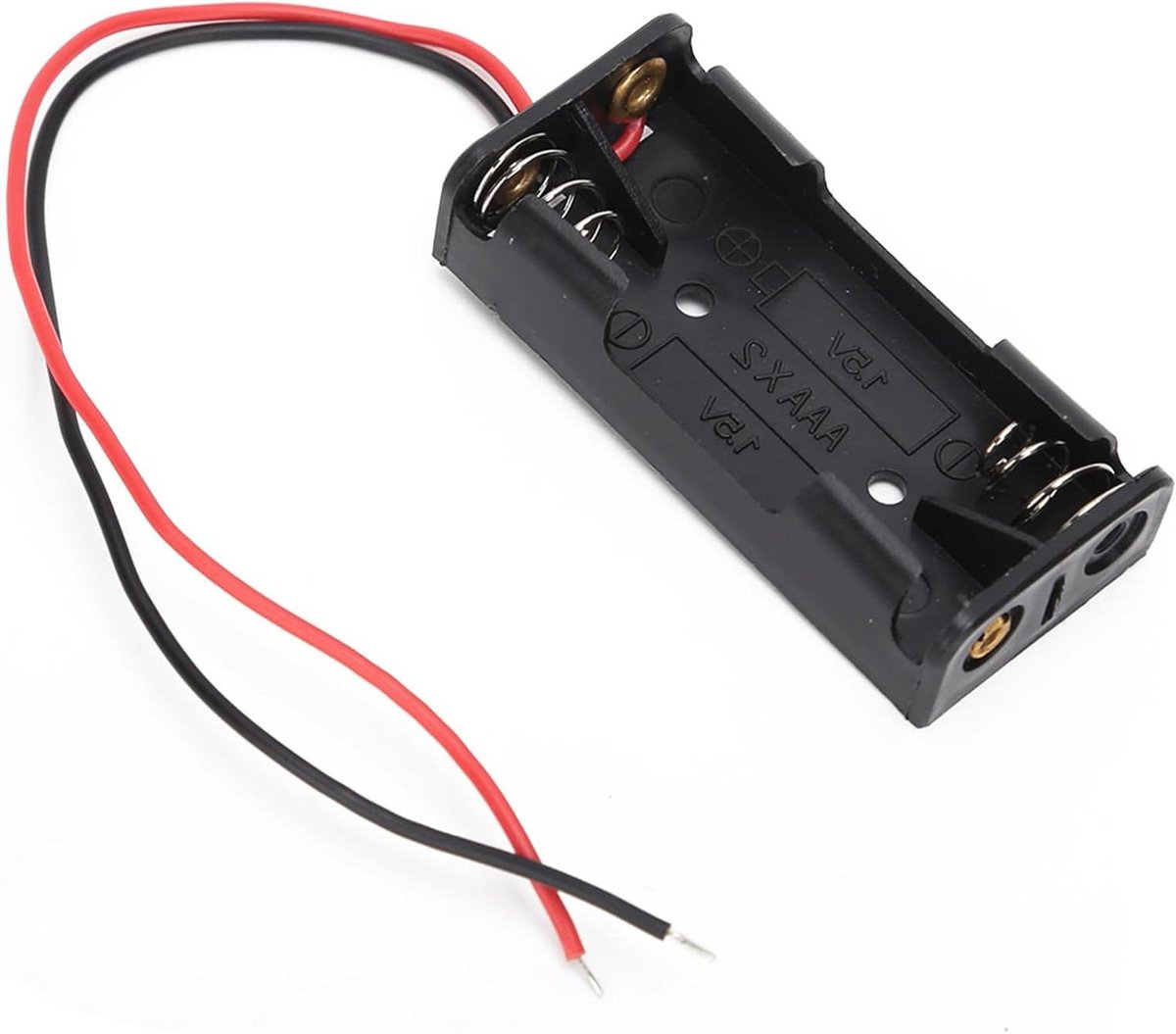 Batterijhouder AAA - Batterijbox AAA - Apparaten Voeden - Geïsoleerd Plastic Materiaal - 9 x 3 x 6 cm - Zwart
