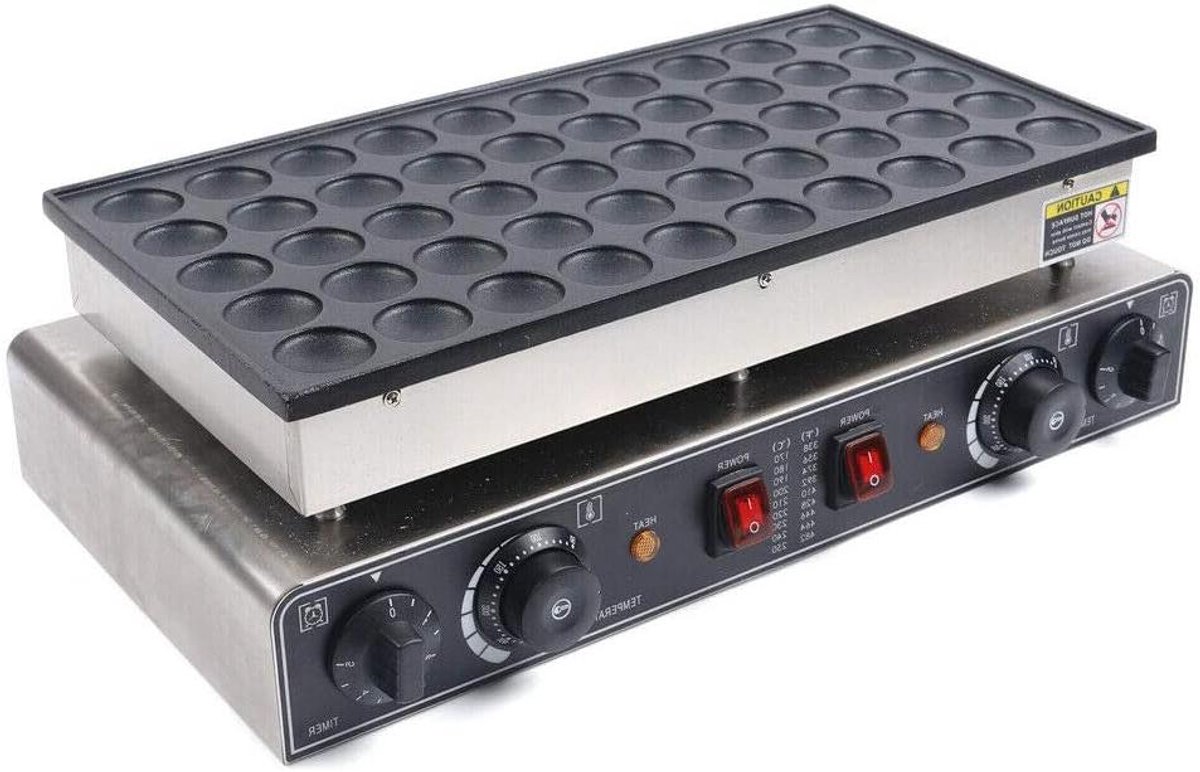 Wafelijzer - Bakvorm - Mini Pannenkoeken Bakken - 50 Gaten - 40x30 cm - Goud