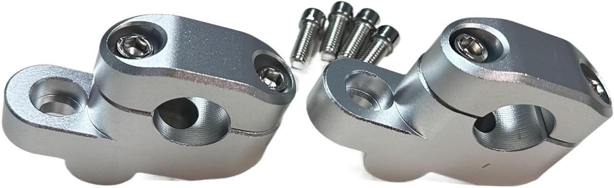 Stuurverhogers Motor - Verstelbare Klemmen - Comfortabel Rijden - Universele Pasvorm - 30mm Hoger - Zilver