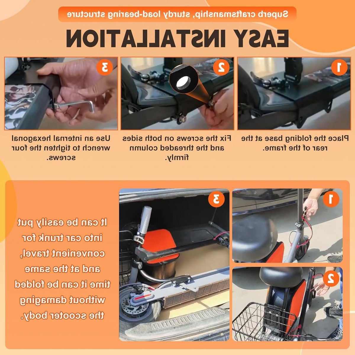 Zadel voor Elektrische Scooter - Verstelbaar en Comfortabel Zitje met Bagagedrager - Geschikt voor Niu KQi3 - 2019-2024 - Segway Accessoire - Schokabsorberend - Duurzaam Design – foto 8