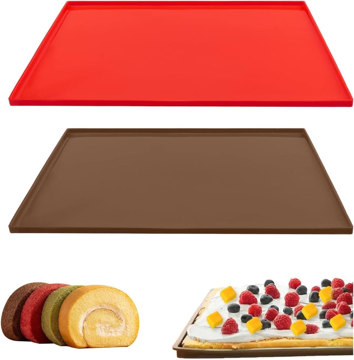 Herbruikbare Siliconen Bakmat, 30.5 x 26 x 1 cm, Perfect voor Taarten, Koekjes en Ovengebruik