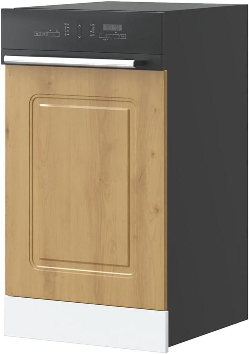 Vaatwasserpaneel Frontplaat Keuken Integratie Robuust Houtmateriaal 45 x 1.5 x 67 cm Eiken Ambachtelijk