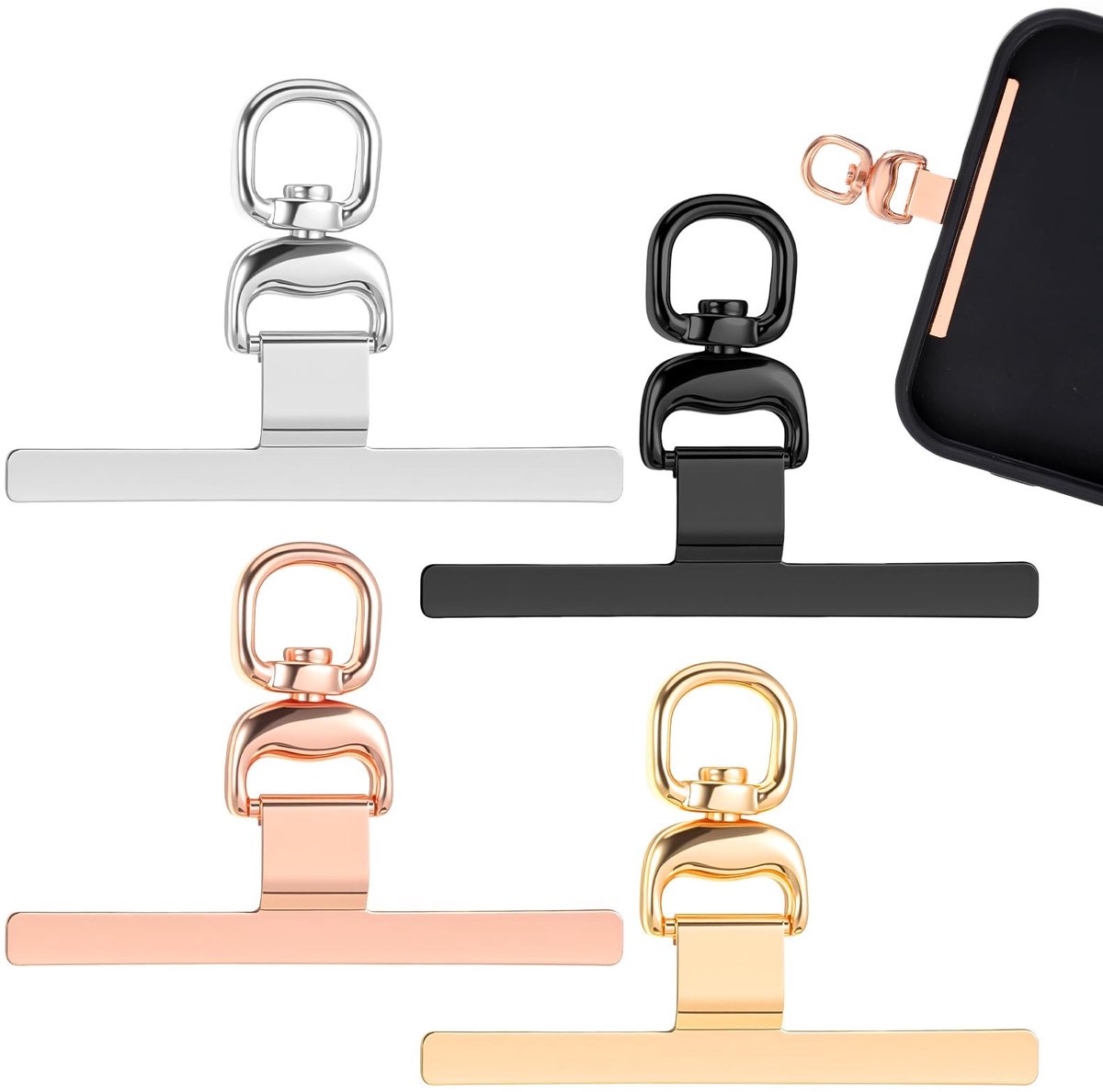 Dailygoods - Set van 4 Universele Pads voor Telefoonketting met 360° Rotatie