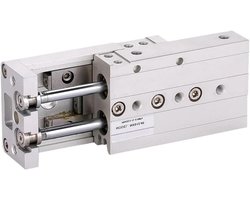 Luchtcilinder - Geleidingscilinder Schuif - Automatisering Proces - Variabele Zuigersnelheid - 100mm Slag - Zilver