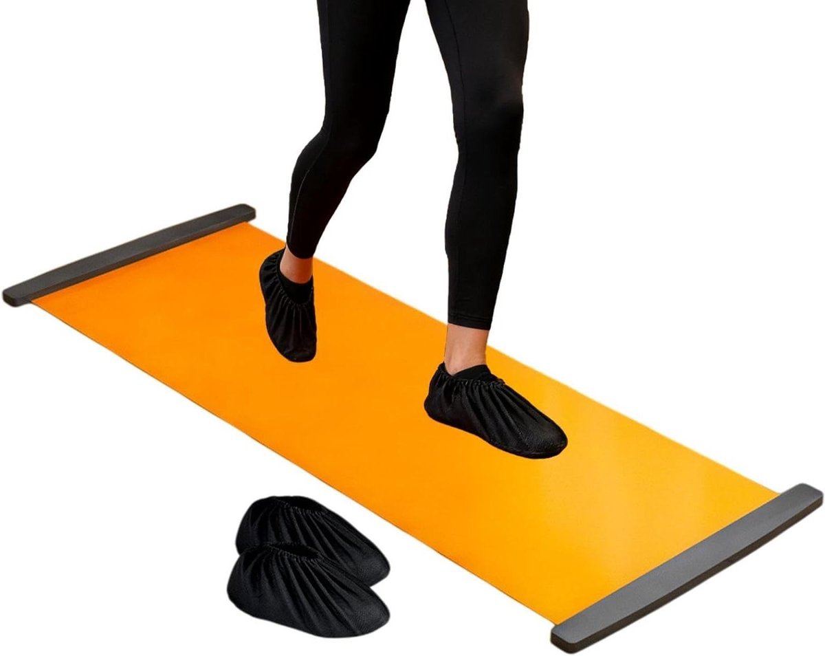 Fitness Slide Board - Glijplank Trainer - Full Body Workout - Gewrichtsbescherming - 200 x 50 cm - Oranje