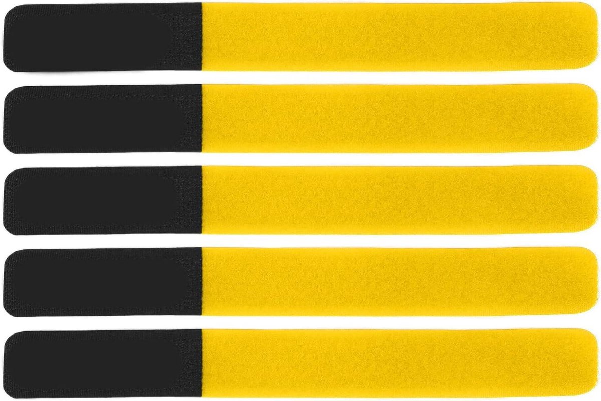 Fietsbanden - Bevestigingsriemen - Fietsen Opslag - Herbruikbaar Haak-en-lus - 18 x 1.6 cm - Geel