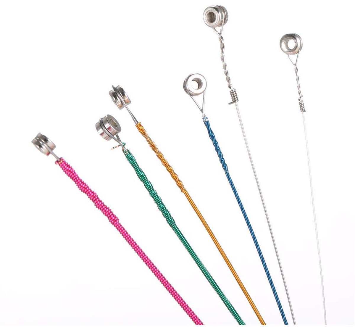 Gitaar Snaren Set - Akoestische Gitaar - Muziek Leren - Vrolijke Kleuren - 6 Stuks - Gekleurd